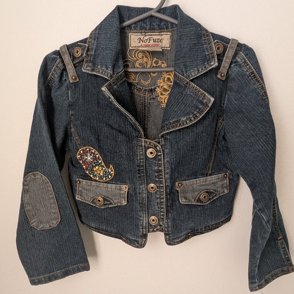 No Fuze Embroidered Denim Jacket, 6